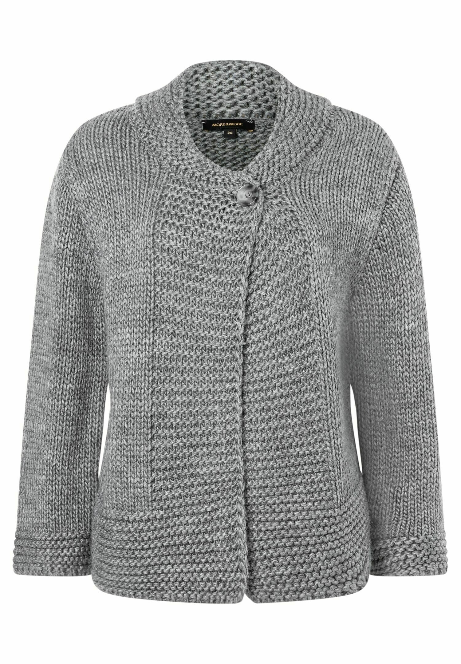 Grey Strickjacke Meliert More More Strickjacke Mottled Grey/grau