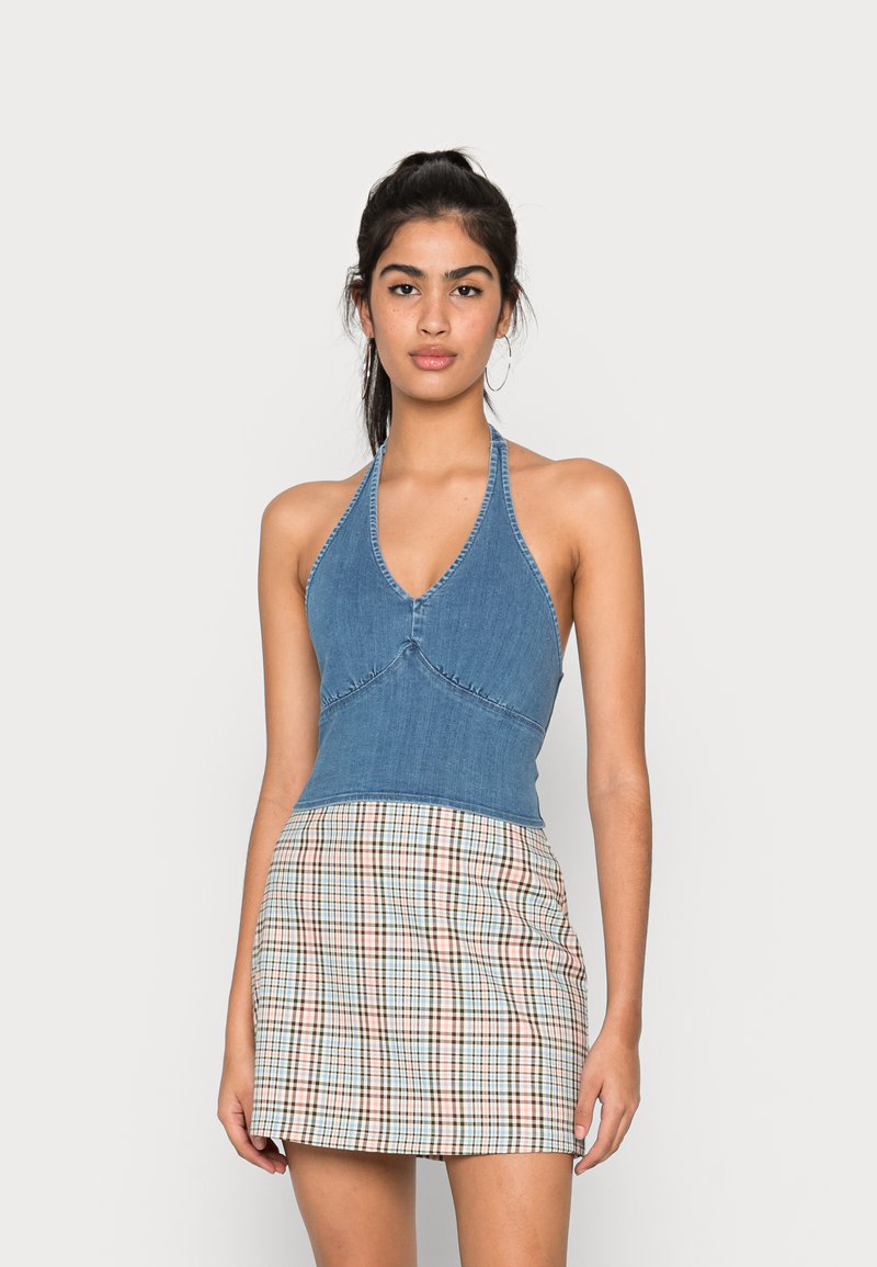 Hollister Co. BARE HALTER SET - Top - blue denim