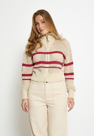 MALLA - Kardigán - deep claret/red stripe