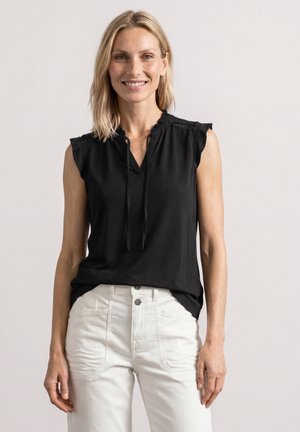 Street One, TOP MIT STRUKTURMIX UND CROCHET-DETAILS - Blouse - black