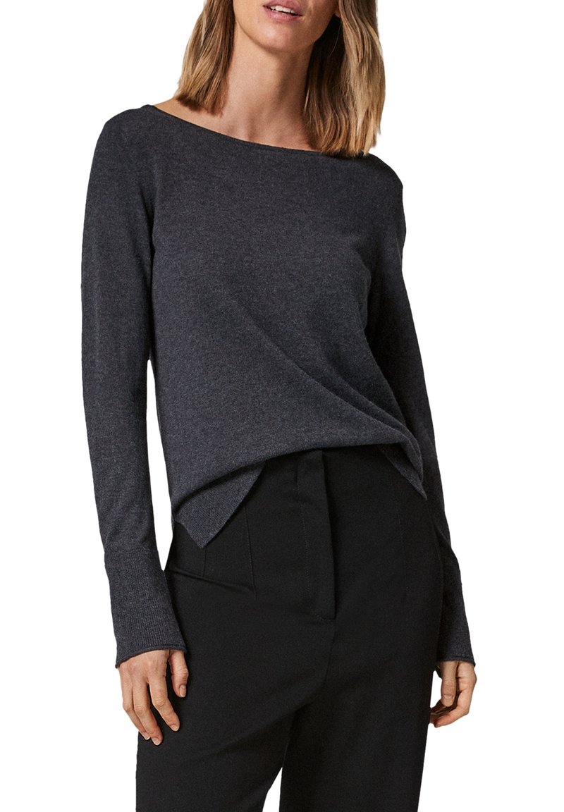 Damen Strickjacken | comma Strickpullover dark grey/anthrazit-meliert - FU01308 Damen Strickjacken | comma Strickpullover dark grey/anthrazit-meliert - FU01308