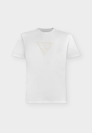 Guess, CN SS MID TRIANGLE HD PRINT TE - T-Shirt print - pure white
