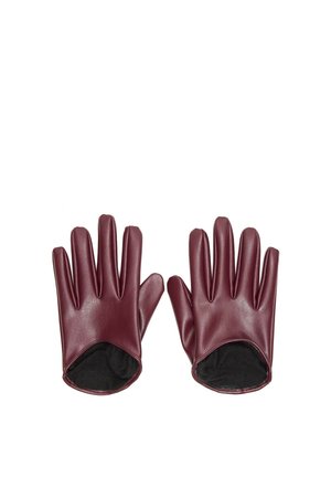 Bershka, BURGUNDY GLOVES WITH CUFF SLIT DETAIL - Gants - bordeaux