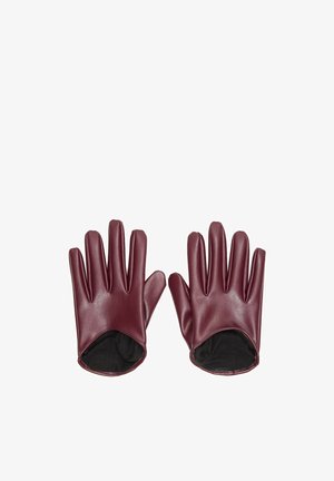 Bershka, BURGUNDY GLOVES WITH CUFF SLIT DETAIL - Gants - bordeaux