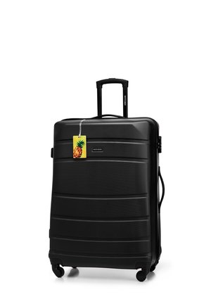 LARGE SUITCASE WITH LUGGAGE TAG FROM ABS - Wheeled suitcase - black