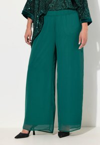 Ulla Popken DOPPELLAGIG WEITES ELASTIKBUND - Kalhoty - dark green