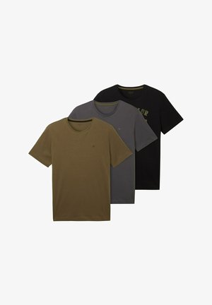 IM DREIERPACK - Nyomott mintás póló - black