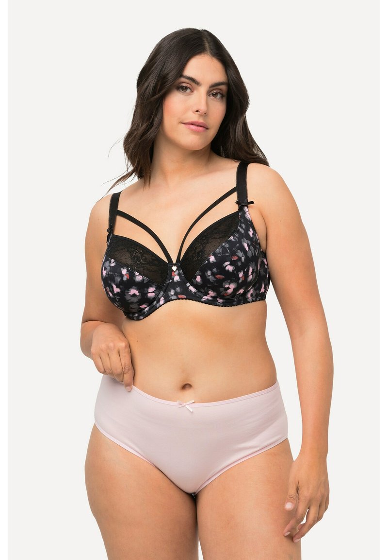Ulla Popken 3 PACK - HEARTS - Slip - black/zwart