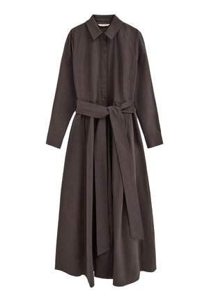 Polo Club, KLEIDER WOMAN GISELE DRESS LONG SLEEVE RELAXED FIT - Vestido camisero - dark chocolate
