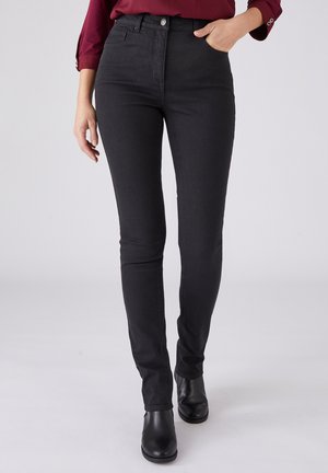 TAILLE HAUTE PERFECT - Vaqueros slim fit - noir
