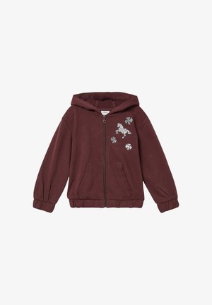 Športna jopa s kapuco na zadrgo - bordeaux