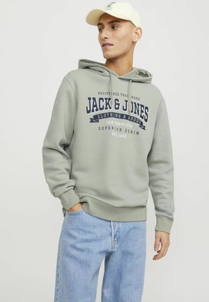 Jack & Jones JJELOGO HOOD - Hoodie - desert sage