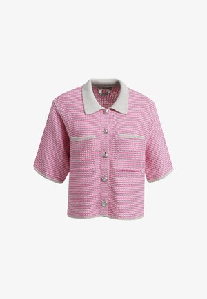 Smith&Soul, SMITH&SOUL CARDIGAN MIT KRAGEN UND STREIFEN-DESIGN - Strickjacke - bubblegum