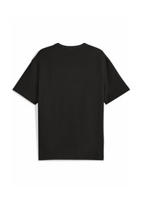 Sort kortærmet t-shirt, lavet af struktureret stof, med rund halsudskæring og en udekoreret bagside.