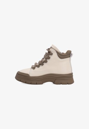 Kotníkové boty na platformě - beige