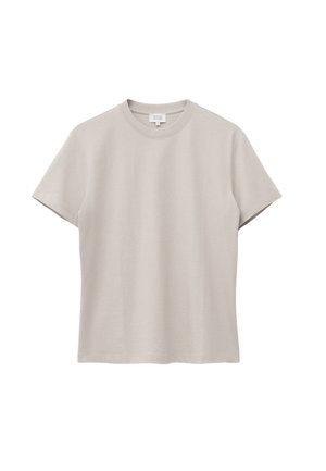 & OTHER STORIES, & OTHER STORIES COTTON CREW-NECK T-SHIRT - Camiseta básica - light mole