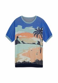 Desigual T-shirt imprim - blue/bleu - ZALANDO.FR