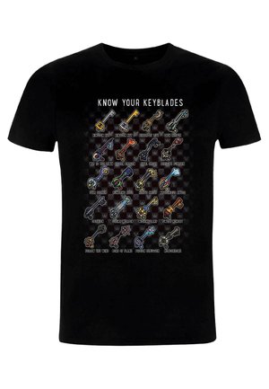 KINGDOM HEARTS KEYBLADES CHART UNISEX - T-shirt z nadrukiem