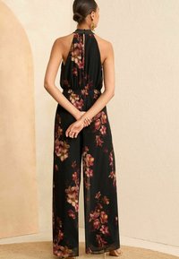 Love & Roses HALTER NECK BELTED WIDE LEG - Overall / Jumpsuit - black floral