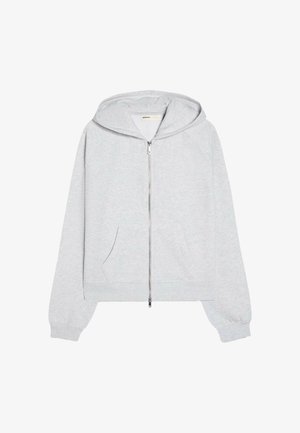 Bershka, ZIP-UP PLUSH HOODED JACKET - Sweat zippé - dark grey
