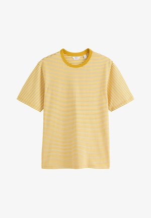 Next, REGULAR FIT - HORIZONTAL STRIPE RINGER T-SHIRT . - Tričko s potlačou - yellow