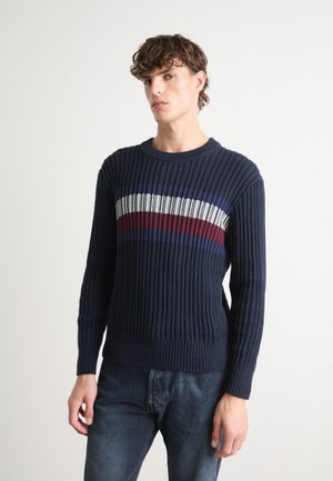 GLOBAL STRIPE - Strikkegenser - desert sky