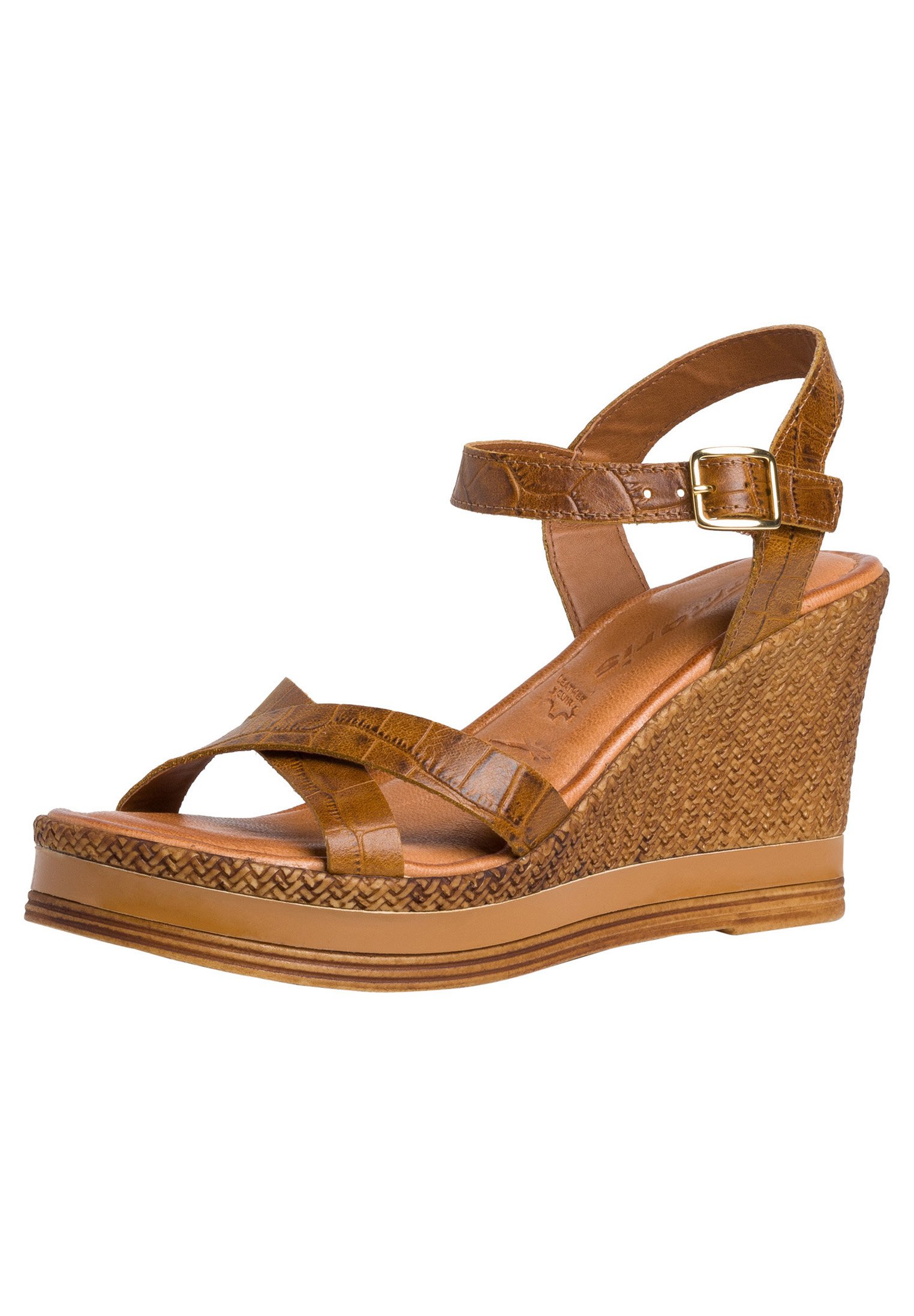 Tamaris Sandalen met sleehak - cognac/Bruin - Zalando.nl
