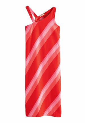 ASYMMETRIC SHOULDER  - REGULAR FIT - Vardagsklänning - red pink stripe