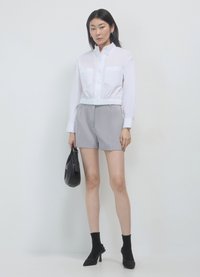 Calliope CROP ELASTICO - Hemdbluse - bianco ottico