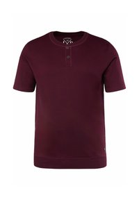 JP1880 HENLEY BAUCHFIT HALBARM - Camiseta básica - dark ruby