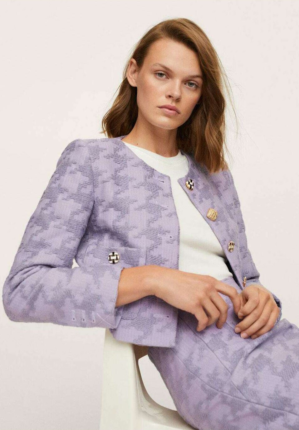 Mango PATA DE GALLO - Blazer - lila/purple - Zalando.de