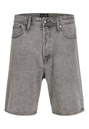 Grijze denim shorts met riemlussen, knoop aan de voorkant en rits, en voorzakken van het merk Jack & Jones.