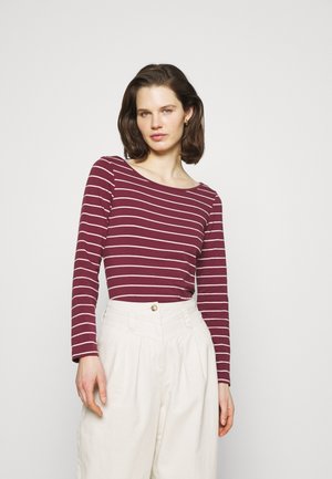 Langærmede T-shirts - dark red/camel