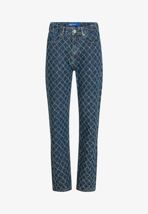 Karl Lagerfeld Jeans, HIGH-RISE STRAIGHT ARGYLE PRINT - Straight leg jeans - destr argyle
