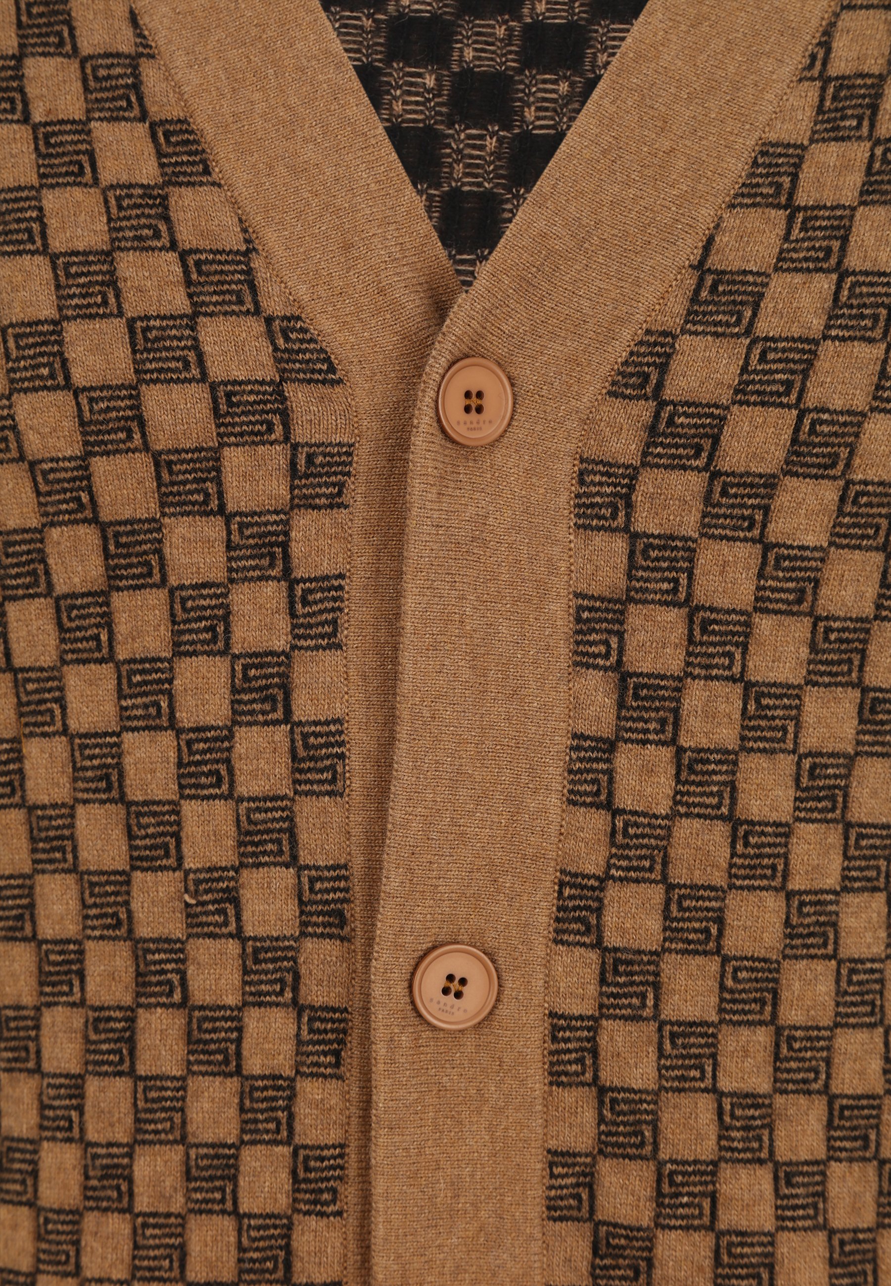 sandro check cardigan