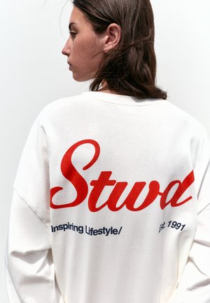PULL&BEAR, STWD LONG SLEEVE - T-SHIRT - Long sleeved top - white