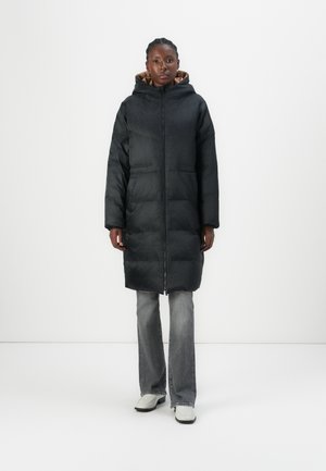 REVERSIBLE LONG LOGO COAT - Down coat - black nougat