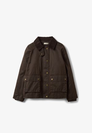 Stefanel, 2-IN-1 JACKET WITH ZIP AND CONTRAST COLLAR. - Giacca da mezza stagione - dark brown