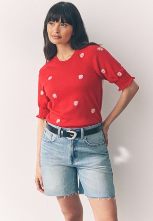 Next Printtipaita - red flower print