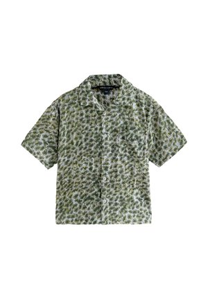 REGULAR FIT - UNDERGROUND OPEN COLLAR PRINTED SHORT SLEEVE - Hemd - green camo