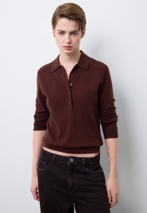 NECK REGULAR FIT - Poloshirt - dark brown