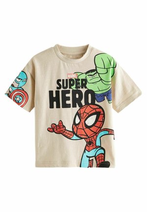 MARVEL SUPERHERO SHORT SLEEVE REGULAR FIT - Print T-shirt - ecru