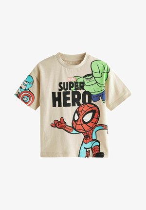 Next MARVEL SUPERHERO SHORT SLEEVE REGULAR FIT - T-shirts print - ecru