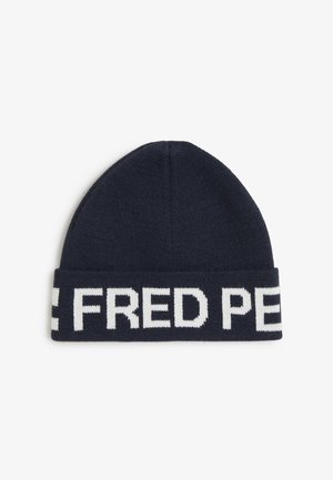 Fred Perry, BRANDED JACQUARD BEANIE UNISEX - Плетена шапка - navy