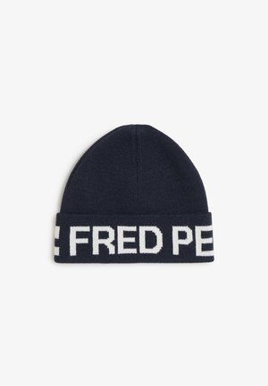 Fred Perry, BRANDED JACQUARD BEANIE UNISEX - Плетена шапка - navy