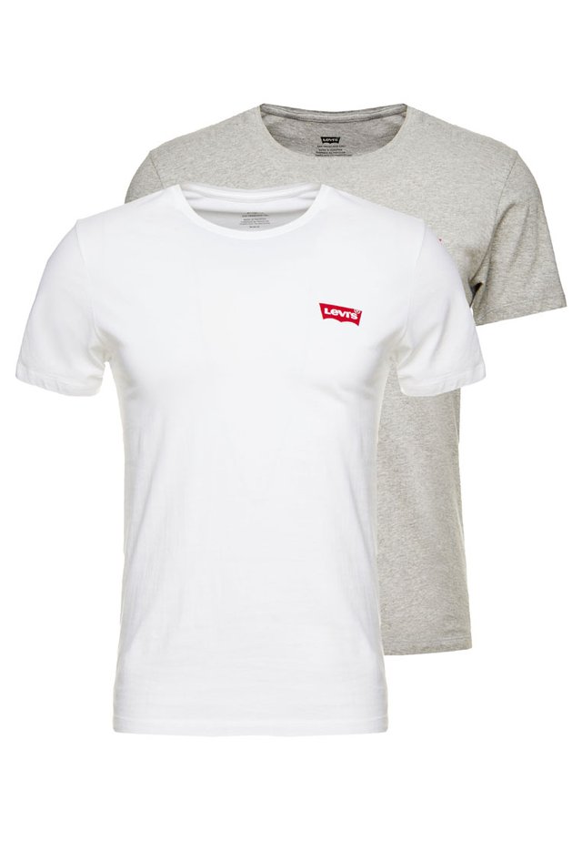 CREWNECK GRAPHIC 2 PACK - T-Shirt basic - white/mid tone grey heather