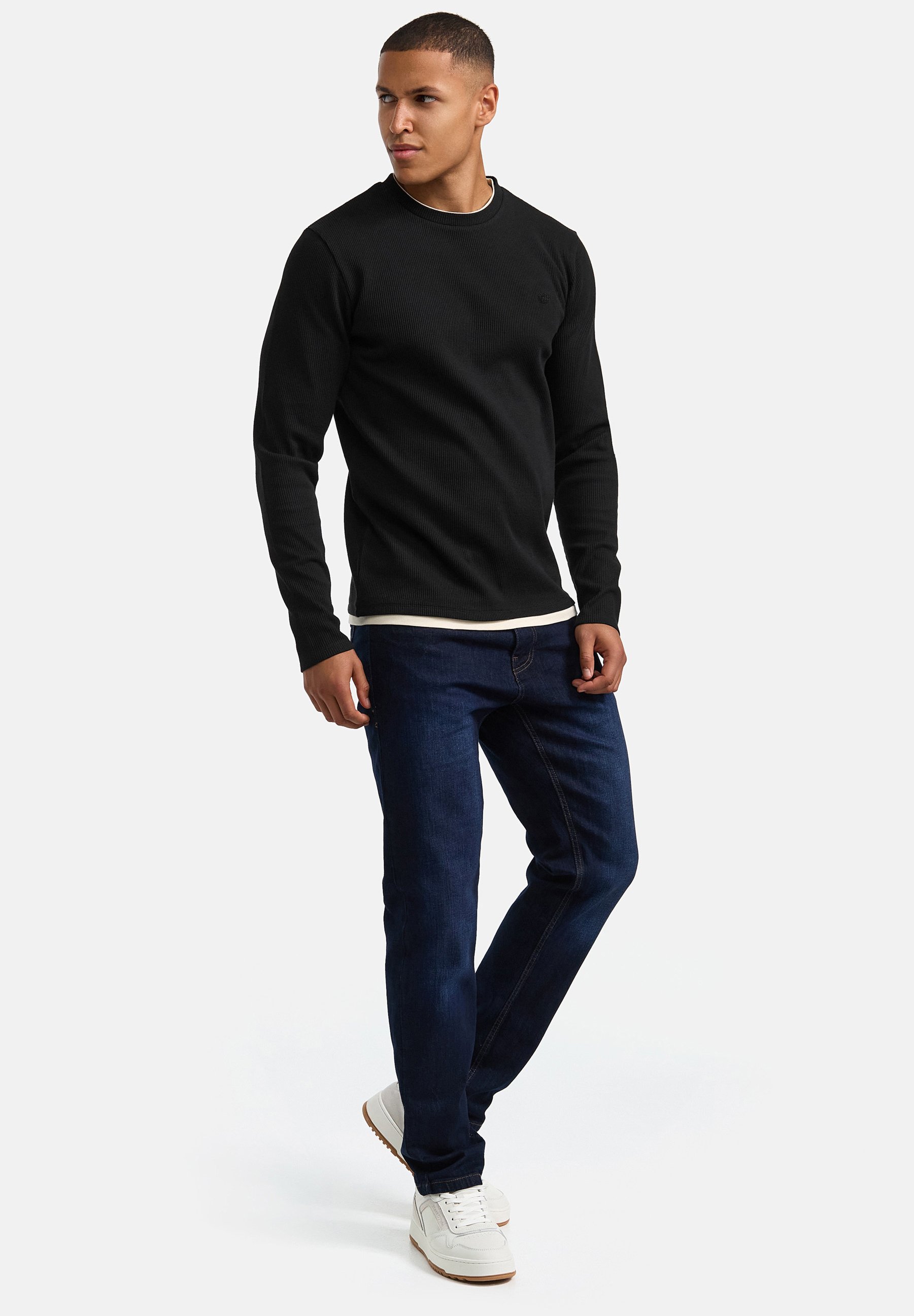 Indicode IDingo 41013MM - Maglietta Uomo Girocollo Regular Fit Con Stampa E Toppa In Tessuto, Cotone Di Qualità, Casual E Moderna