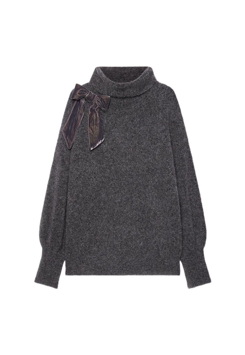 Luisa Viola MAGLIA CUT-OFF CON SPILLA. (ITALIAN SIZE) - Jumper - grigio ...