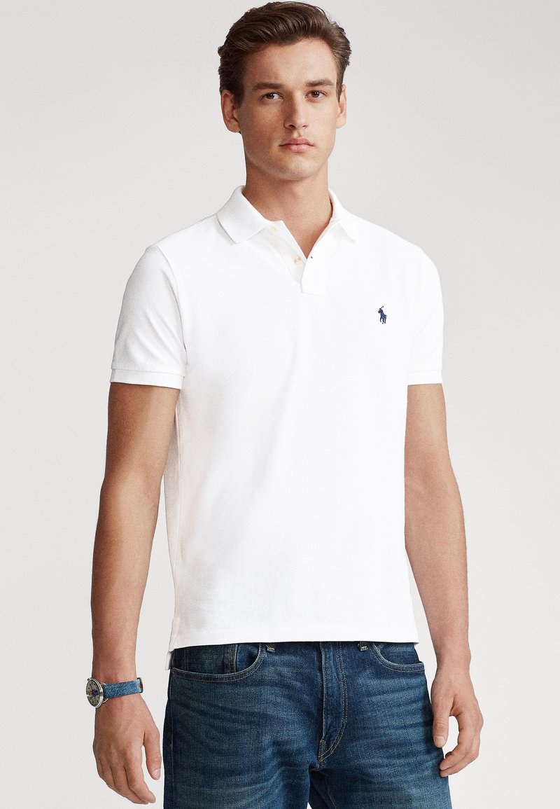 Polo Ralph Lauren CUSTOM SLIM FIT MESH POLO SHIRT Polo shirt white Zalando.ie