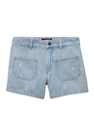 BRODÉ EN  - Short en jean - bleach denim